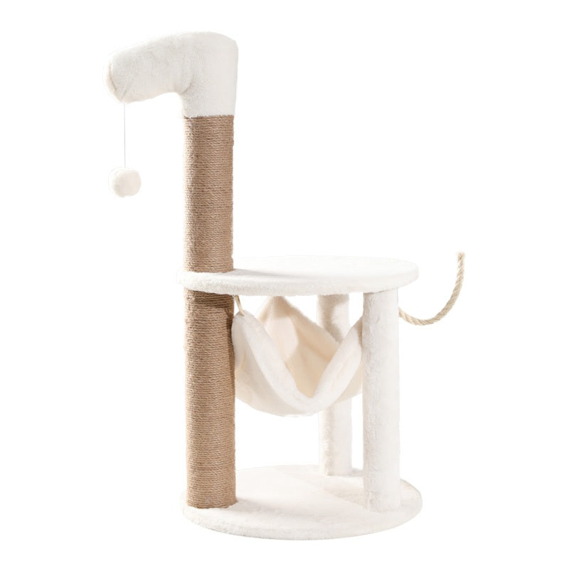 Fukumaru Plush Cat Climbing Tree with Scratching Post Space-Saving & Durable Pet Toy Tower