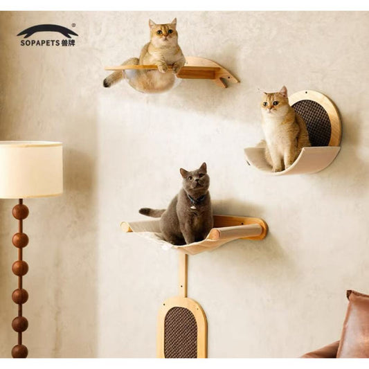 Petsbelle Wall-Mounted Tree Cat Climbing Frame Scratching Pet Bed Furniture