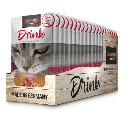 Leonardo Drink Beef 20x40g Pouch Soup for Cat Made in Germany Bewital