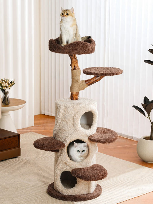 Petsbelle Cat Tree House Solid Wood Sisal Scratcher Bed PS3525 Climbing Frame