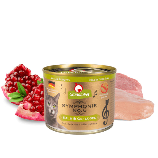 GranataPet Symphonie No. 6 veal & poultry 6 x 200g Wet Food for Cat Made in Germany Bundle 1200g