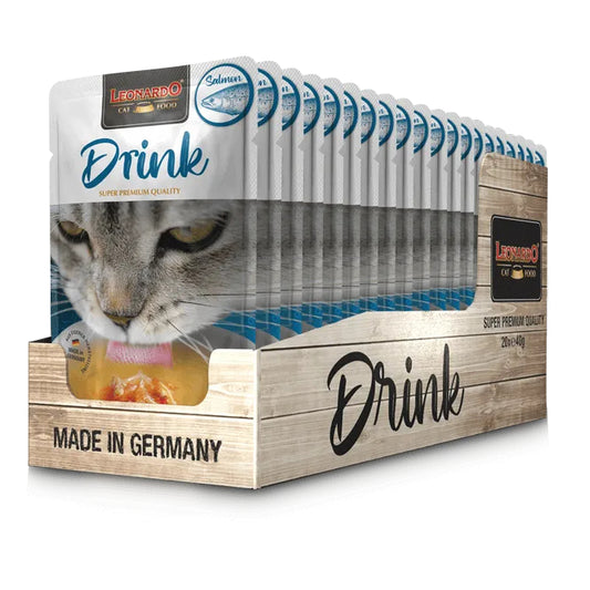 Leonardo Drink Salmon 20x40g Pouch Soup for Cat Made in Germany Bewital