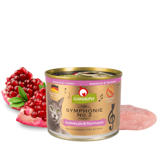 GranataPet Symphonie No. 2 prawns & turkey 6 x 200g Wet Food Completely Feed for Cat Made in Germany