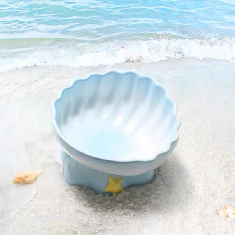 Aino AiMoe Shell Pet Bowl Tall Ceramic Cat Dog Neck Protection Feeder