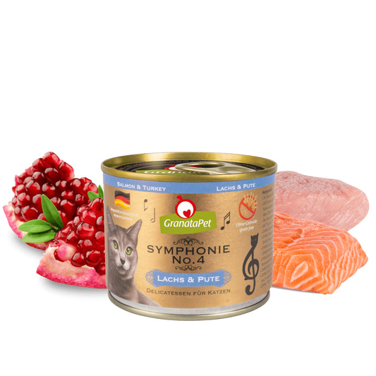 GranataPet Symphonie No. 4 salmon & turkey 6 x 200g Wet Food for Cat Made in Germany Bundle 1200g