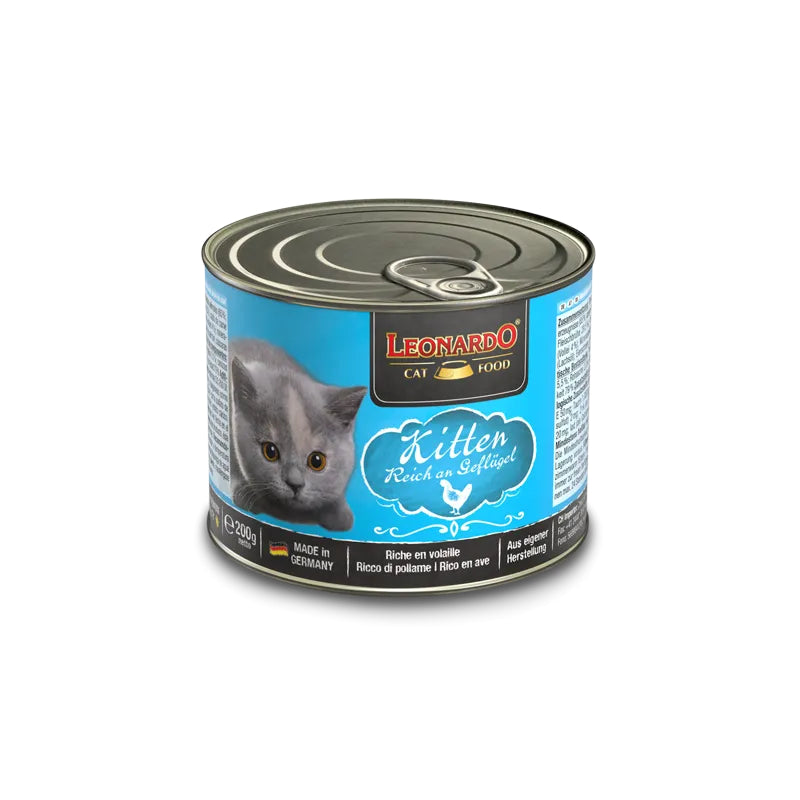 Leonardo Cat Food Quaity Selection Can 200g Wet Food Completed Balanced Wet Food Made in Germany