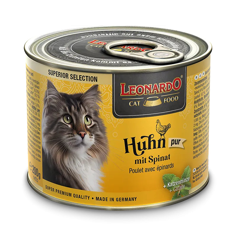 Leonardo Cat Food Superior Selection Can 200g Wet Food Completed Balanced Wet Food Made in Germany