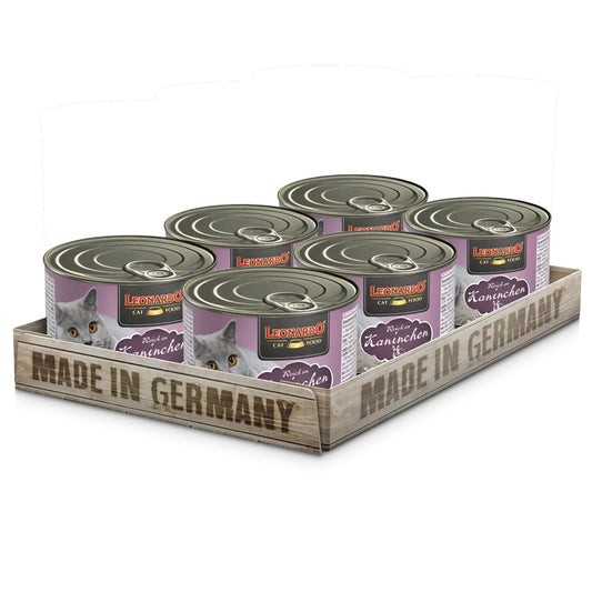Leonardo Cat Food Quality Selection Rich in Rabbit Wet Complete Balanced Wet Food Made in Germany
