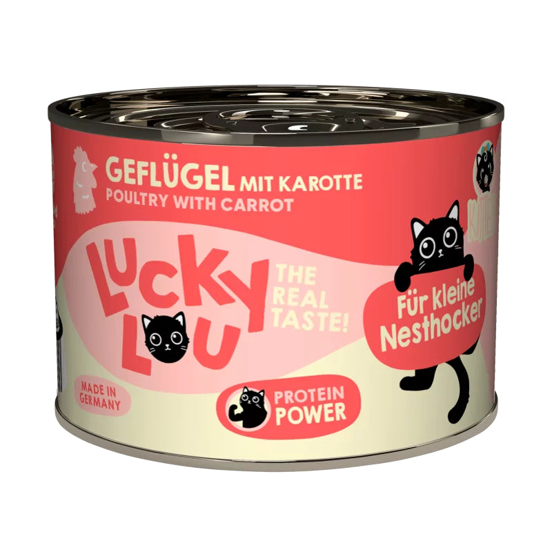 Lucky Lou Wet Food Life Stage Complete Balanced Cat Food Made in Germany 200g Kitten Senior