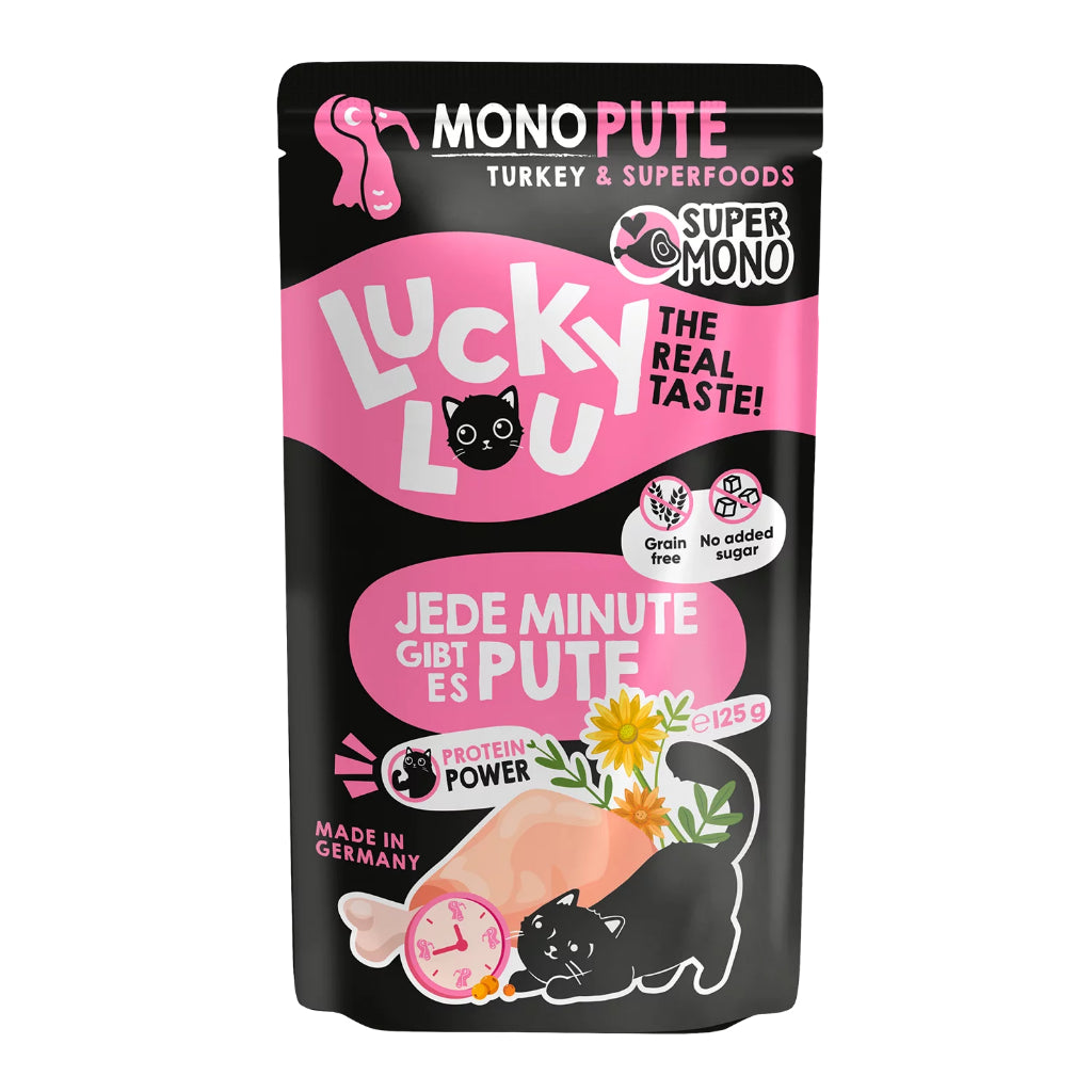 Lucky Lou Supermono Wet Food Single Protein 125g Pouch Complete Balance Cat Food Pet Made in Germany