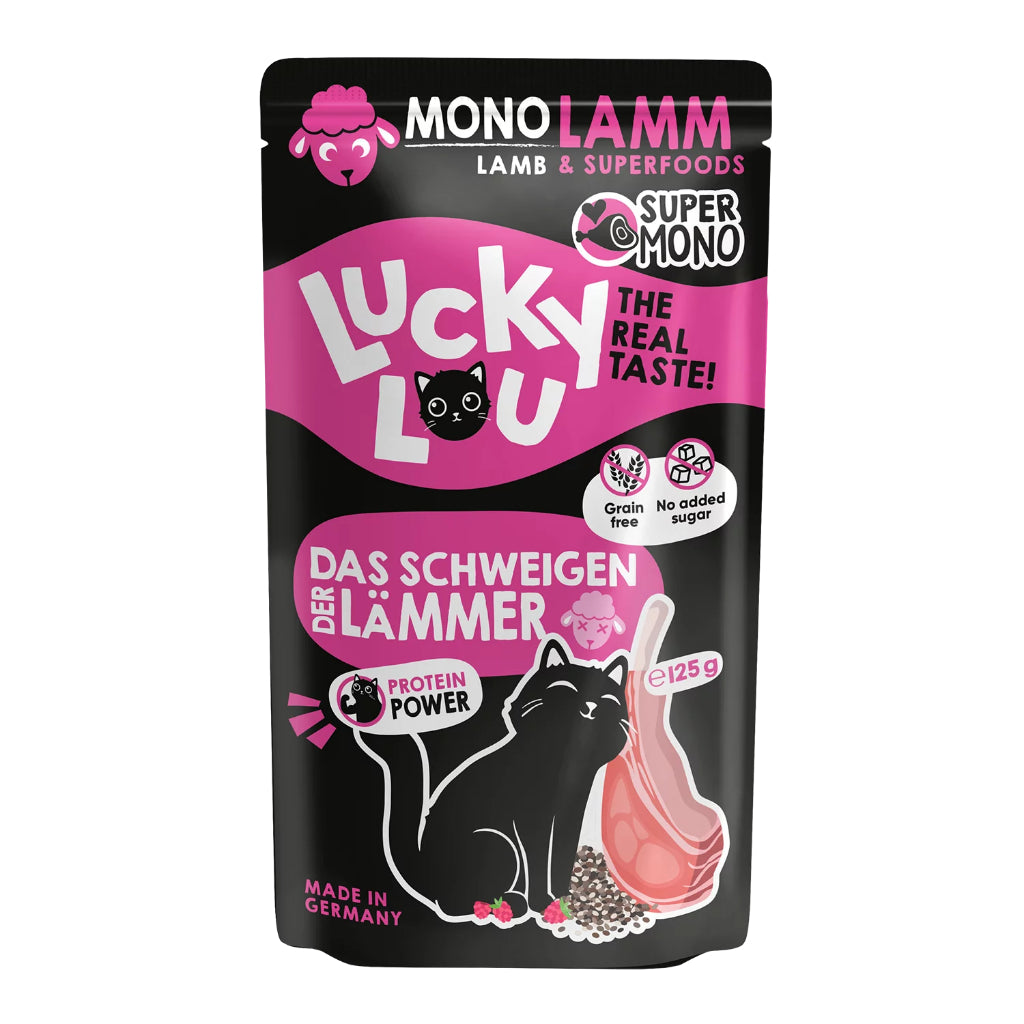 Lucky Lou Supermono Wet Food Single Protein 125g Pouch Complete Balance Cat Food Pet Made in Germany