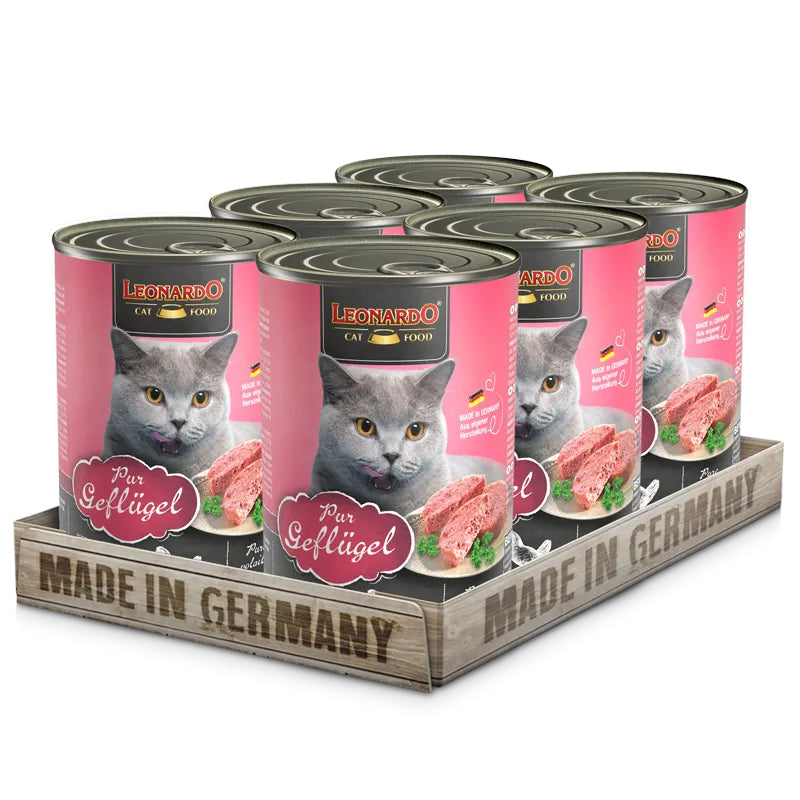 Leonardo Cat Food Quality Selection Pure Poultry Wet Complete Balanced Wet Food Made in Germany