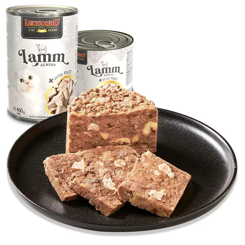 Leonardo Cat Food Extra Fillet Lamb 6*200g 6*400g Wet Complete Food Made in Germany