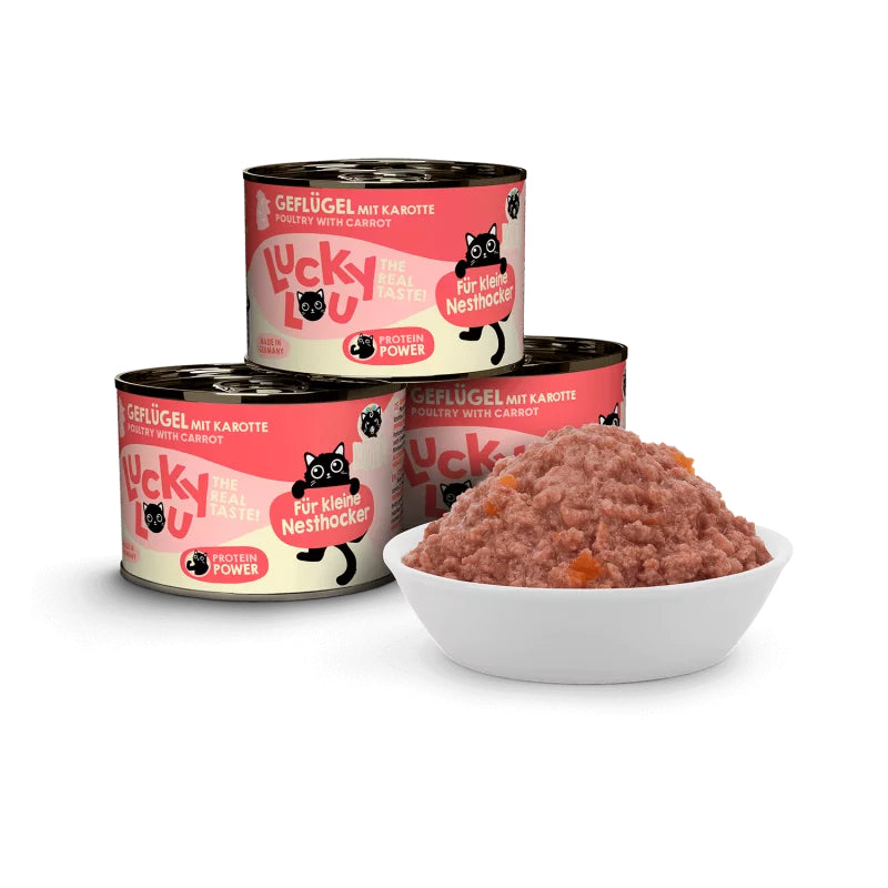 Lucky Lou Wet Food Life Stage Bundle 6*200g Complete Balanced Cat Food Made in Germany Kitten Senior