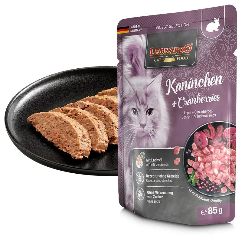 Leonardo Cat Food Finest Selection Wet Food Pouch 85g Complete Balanced Pet Food Made in Germany