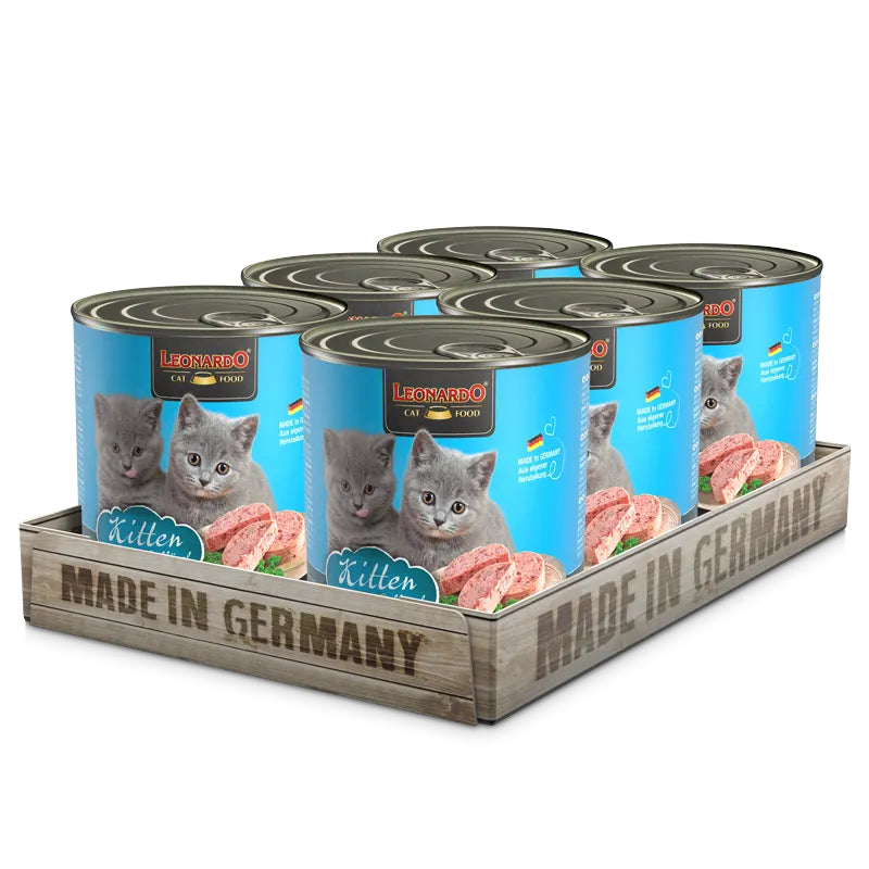 Leonardo Cat Food Quality Selection Kitten Rich in Poultry Wet Complete Balanced Wet Food Bundle