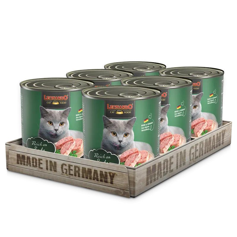 Leonardo Cat Food Quality Selection Rich in Duck Wet Complete Balanced Wet Food Made in Germany