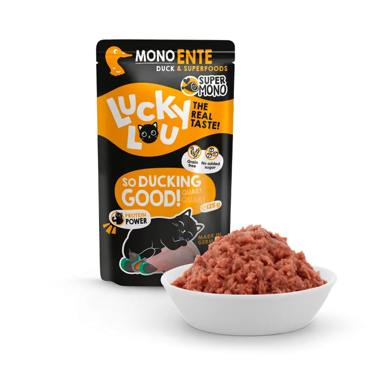 Lucky Lou Supermono Wet Food Single Protein 125g Pouch Complete Balance Cat Food Pet Made in Germany
