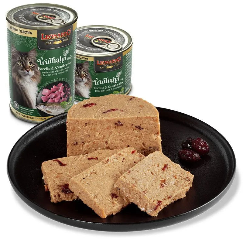 Leonardo Cat Food Superior Selection Turkey with Trout & Cranberries Wet Complete Pet Food
