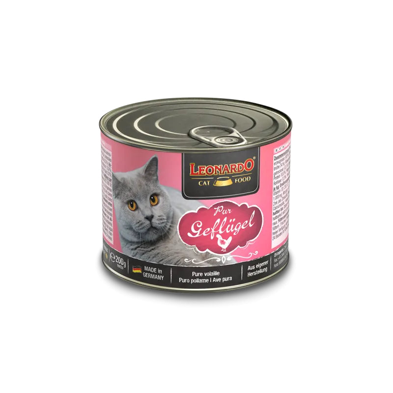 Leonardo Cat Food Quaity Selection Can 200g Wet Food Completed Balanced Wet Food Made in Germany