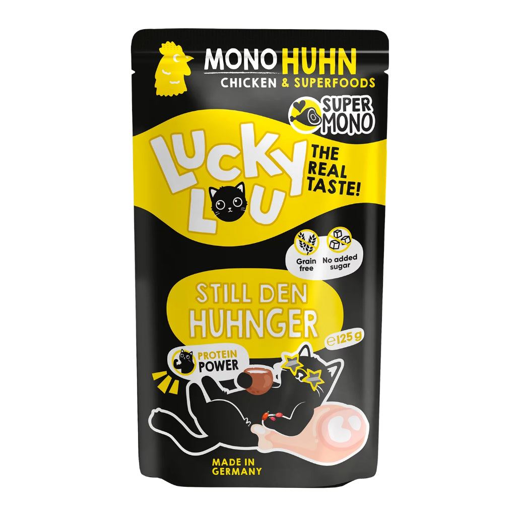 Lucky Lou Supermono Wet Food Single Protein 125g Pouch Complete Balance Cat Food Pet Made in Germany