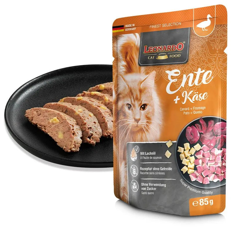 Leonardo Cat Food Finest Selection Wet Food Pouch 85g Complete Balanced Pet Food Made in Germany