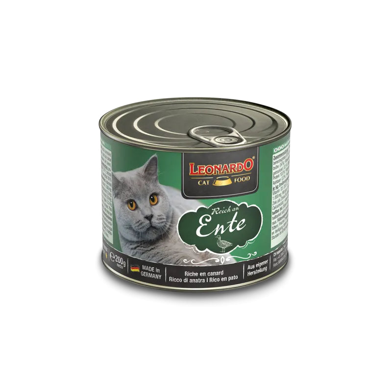 Leonardo Cat Food Quaity Selection Can 200g Wet Food Completed Balanced Wet Food Made in Germany