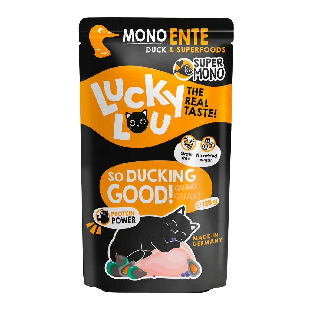 Lucky Lou Supermono Wet Food Single Protein 125g Pouch Complete Balance Cat Food Pet Made in Germany