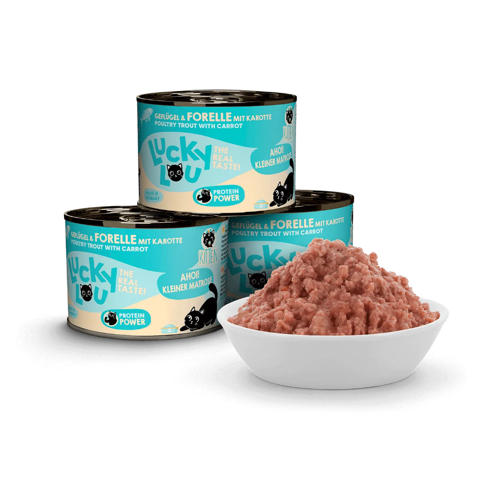 Lucky Lou Wet Food Life Stage Bundle 6*200g Complete Balanced Cat Food Made in Germany Kitten Senior