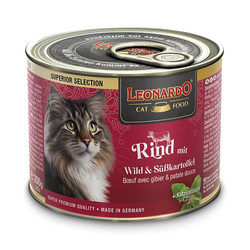 Leonardo Cat Food Superior Selection Can 200g Wet Food Completed Balanced Wet Food Made in Germany