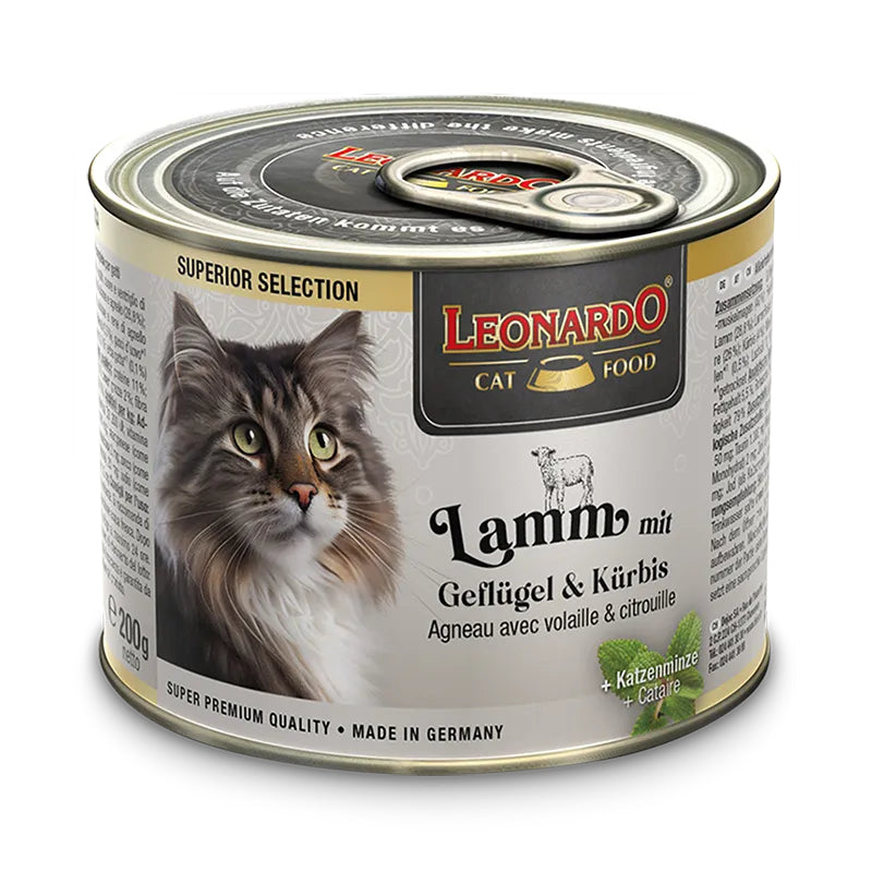 Leonardo Cat Food Superior Selection Can 200g Wet Food Completed Balanced Wet Food Made in Germany