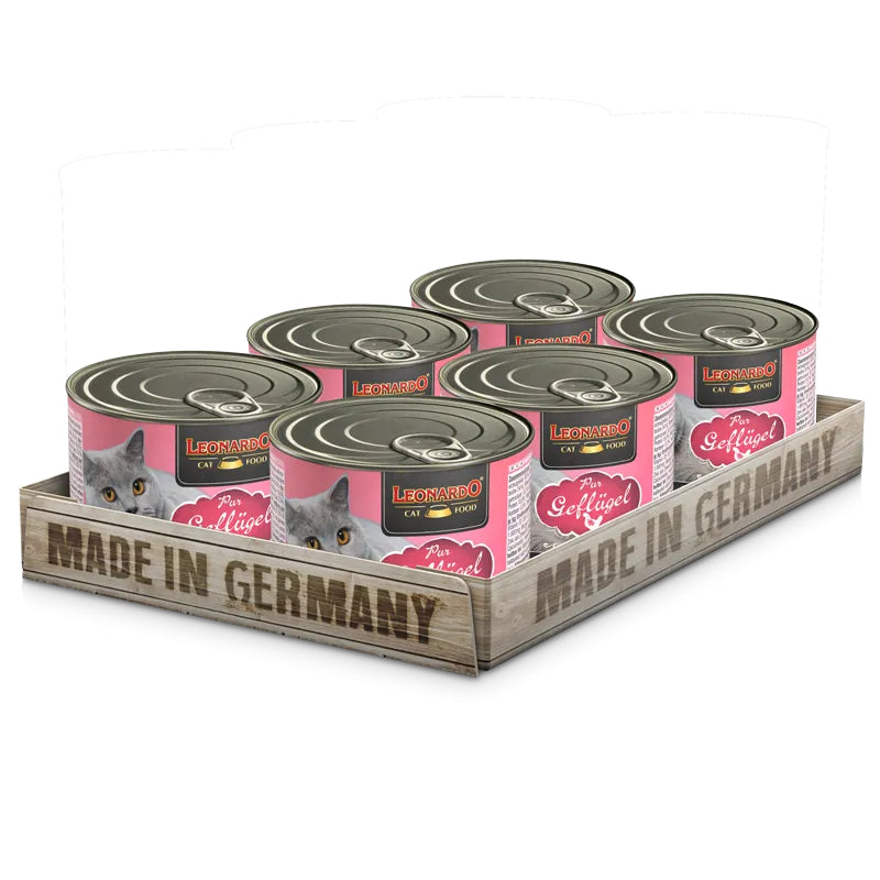 Leonardo Cat Food Quality Selection Pure Poultry Wet Complete Balanced Wet Food Made in Germany