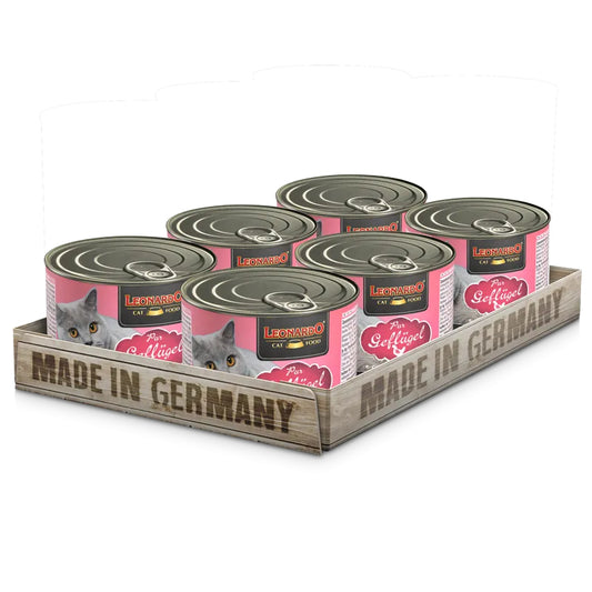 Leonardo Cat Food Quality Selection Pure Poultry Wet Complete Balanced Wet Food Made in Germany