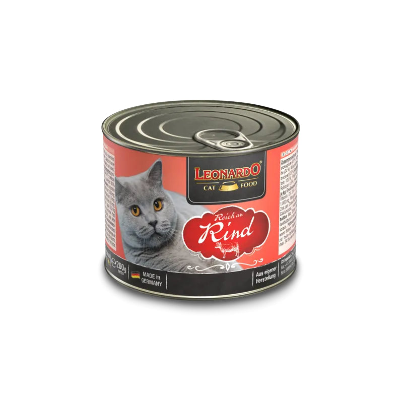 Leonardo Cat Food Quaity Selection Can 200g Wet Food Completed Balanced Wet Food Made in Germany