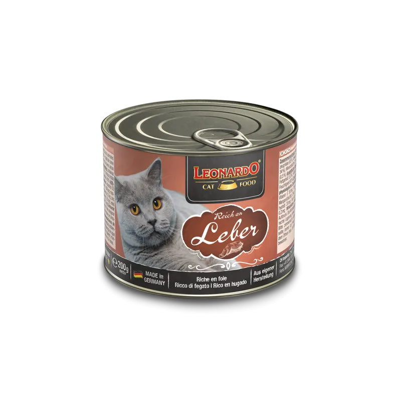 Leonardo Cat Food Quaity Selection Can 200g Wet Food Completed Balanced Wet Food Made in Germany