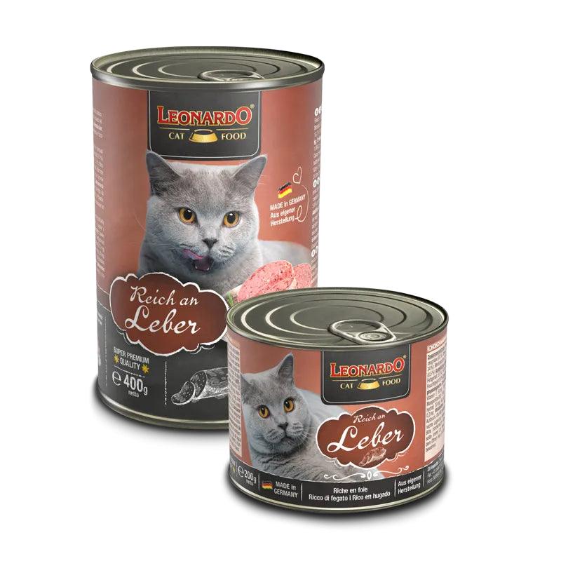 Leonardo Cat Food Quality Selection Rich in Liver Wet Complete Balanced Wet Food Made in Germany
