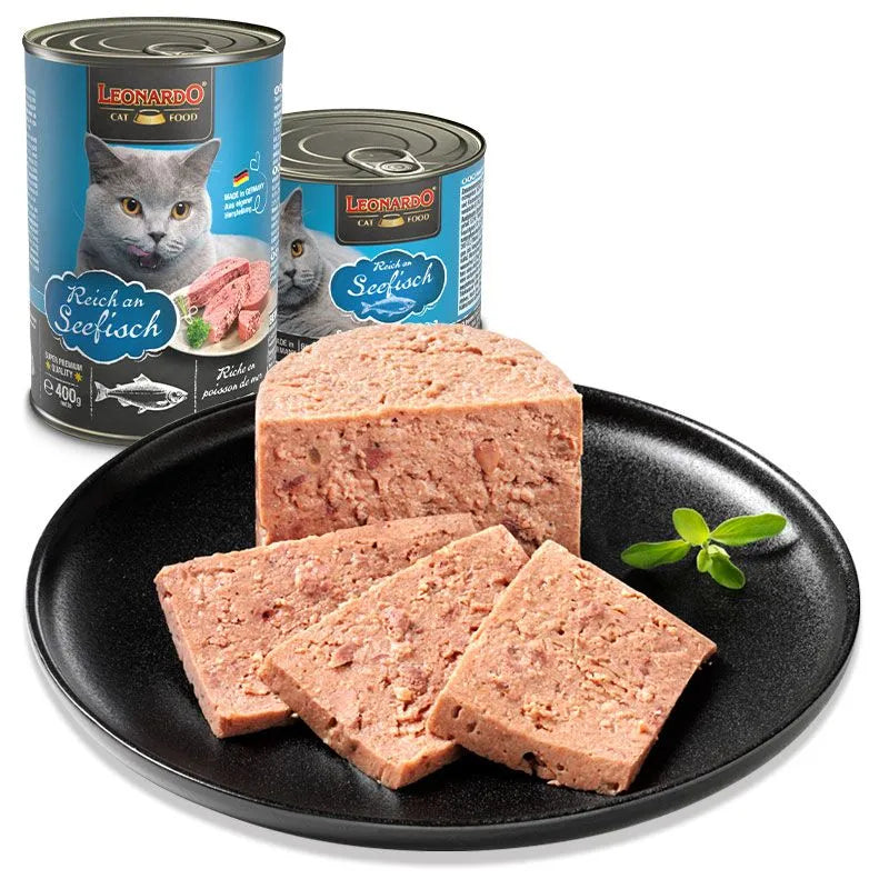 Leonardo Cat Food Quality Selection Rich in Ocean Fish Wet Complete Balance Wet Food Made in Germany