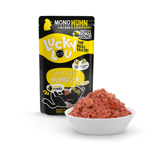 Lucky Lou Supermono Wet Food Single Protein 125g Pouch Complete Balance Cat Food Pet Made in Germany