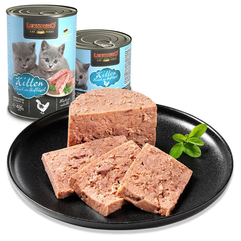 Leonardo Cat Food Quality Selection Kitten Rich in Poultry Wet Complete Balanced Wet Food Bundle