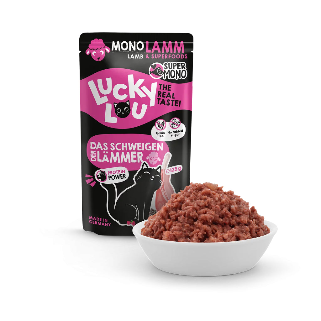 Lucky Lou Supermono Wet Food Single Protein 125g Pouch Complete Balance Cat Food Pet Made in Germany