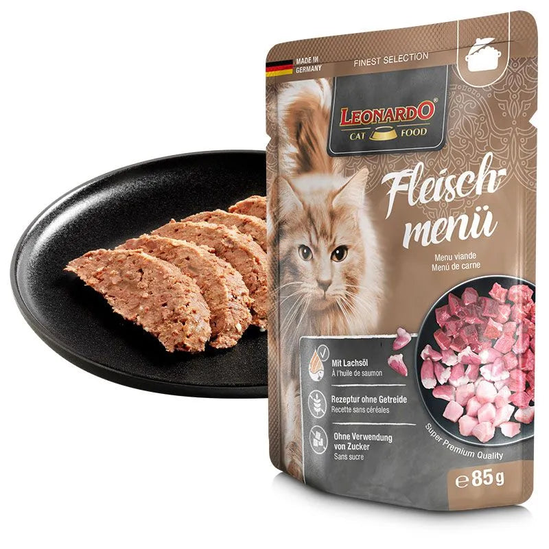 Leonardo Cat Food Finest Selection Wet Food Pouch 85g Complete Balanced Pet Food Made in Germany