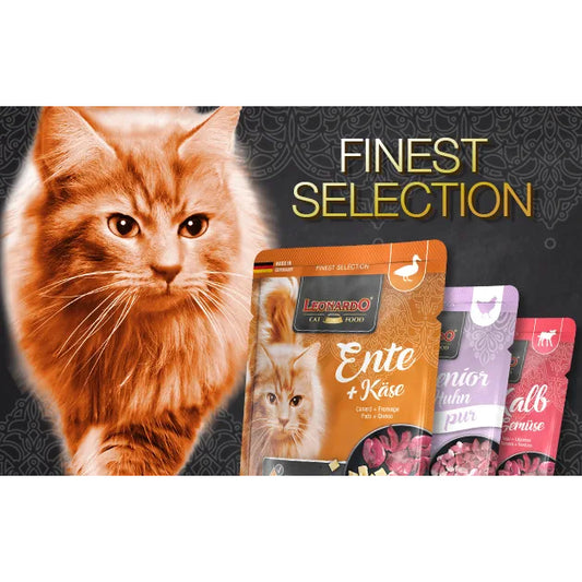 Leonardo Cat Food Finest Selection Wet Food Pouch 85g Complete Balanced Pet Food Made in Germany