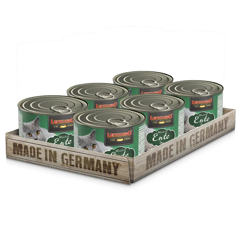 Leonardo Cat Food Quality Selection Rich in Duck Wet Complete Balanced Wet Food Made in Germany
