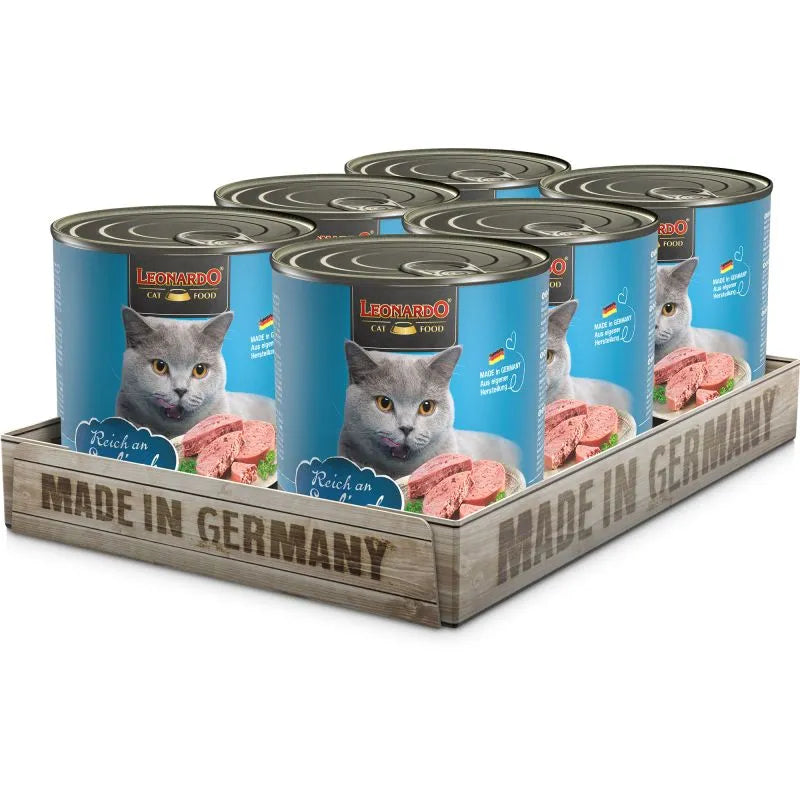 Leonardo Cat Food Quality Selection Rich in Ocean Fish Wet Complete Balance Wet Food Made in Germany