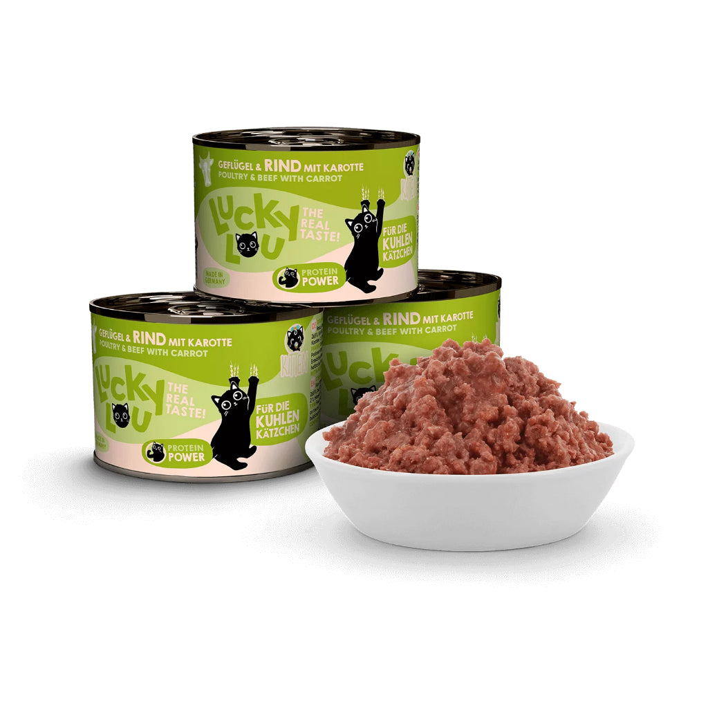 Lucky Lou Wet Food Life Stage Bundle 6*200g Complete Balanced Cat Food Made in Germany Kitten Senior