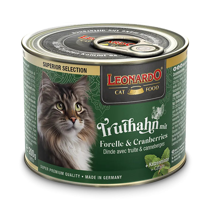 Leonardo Cat Food Superior Selection Can 200g Wet Food Completed Balanced Wet Food Made in Germany