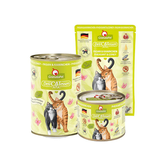 GranataPet DeliCATessen Pheasant & Rabbit Cat Wet Food Complete Balanced Meal Made in Germany