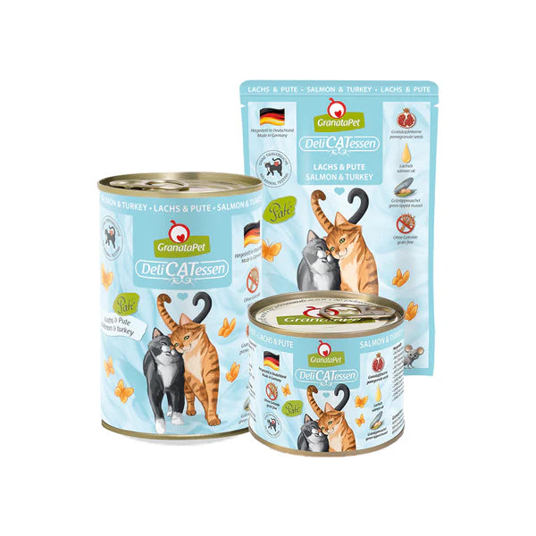 GranataPet DeliCATessen Salmon & Turkey Cat Wet Food Complete Balanced Meal Made in Germany