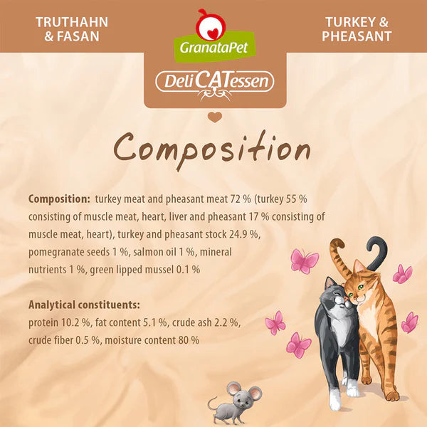 GranataPet DeliCATessen Turkey & Pheasant Cat Wet Food Complete Balanced Meal Made in Germany