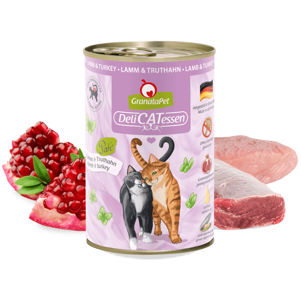 GranataPet DeliCATessen Lamb & Turkey Cat Wet Food Complete Balanced Meal Made in Germany